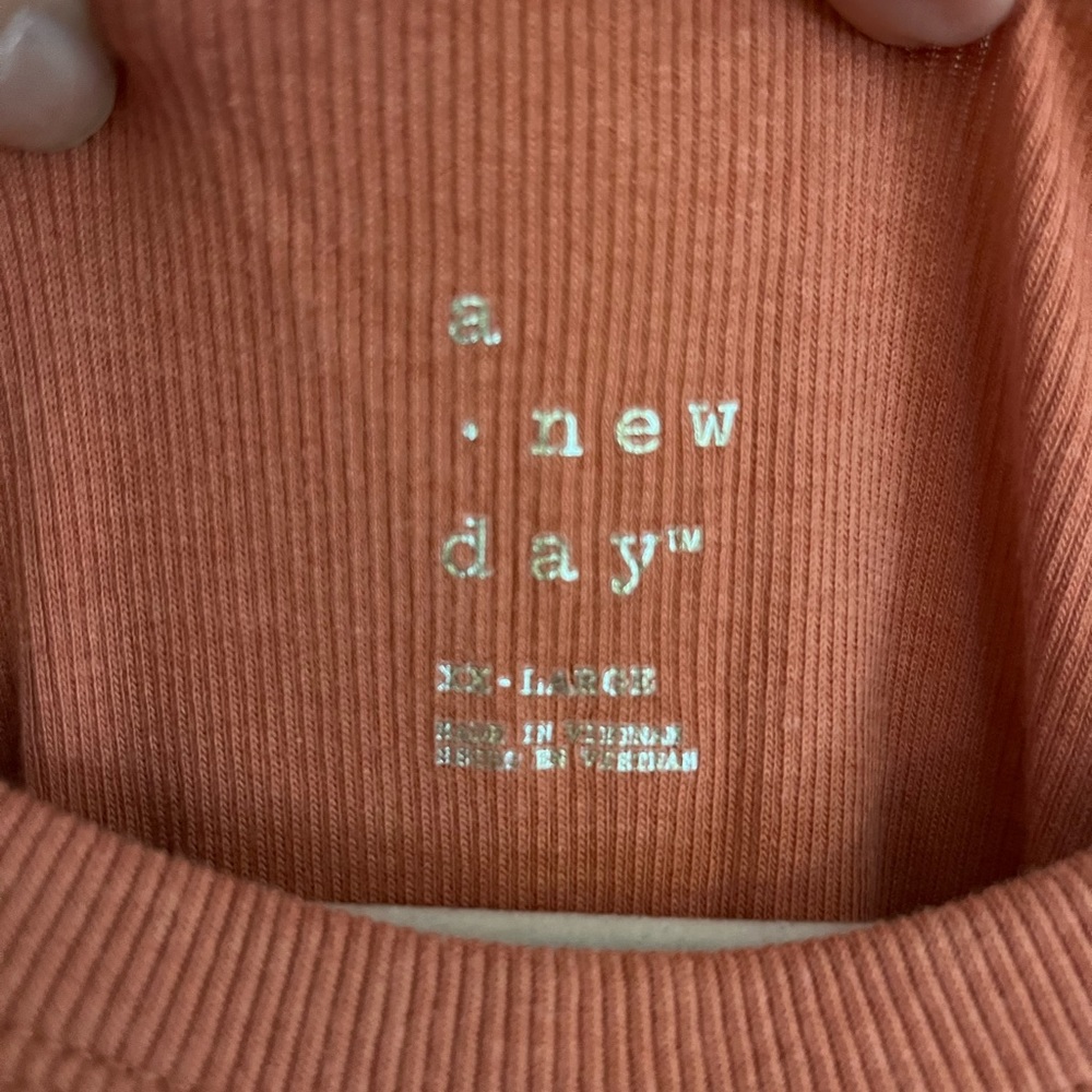 ๐Free with purchase!๐ a new day Coral Ribbed Racerback Tank top Size XXLarge - Picture 3 of 3